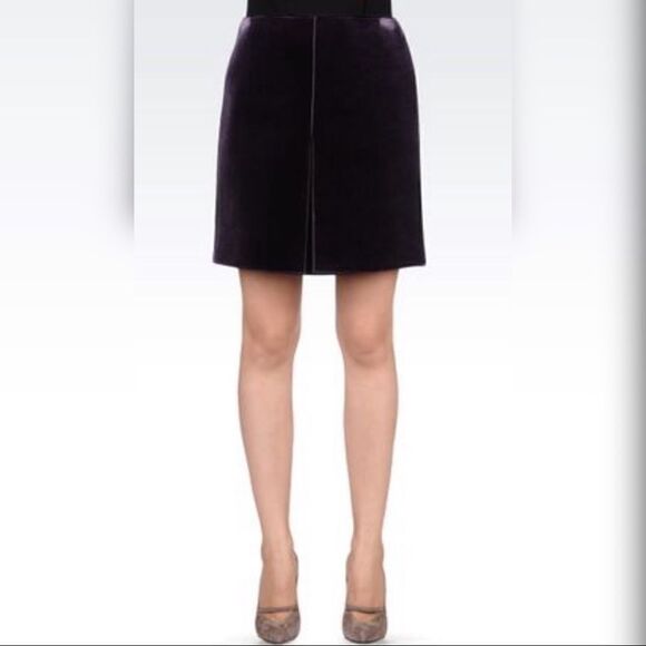 Emporio Armani purple skirt velvet & neoprene size 0 - Picture 1 of 7